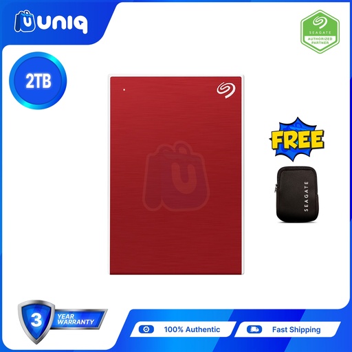 [Ext HDD-36B_Red] SALE!!! Seagate One Touch 2TB (Red) Portable Hard Drive (STKY2000403) with FREE Seagate Pouch