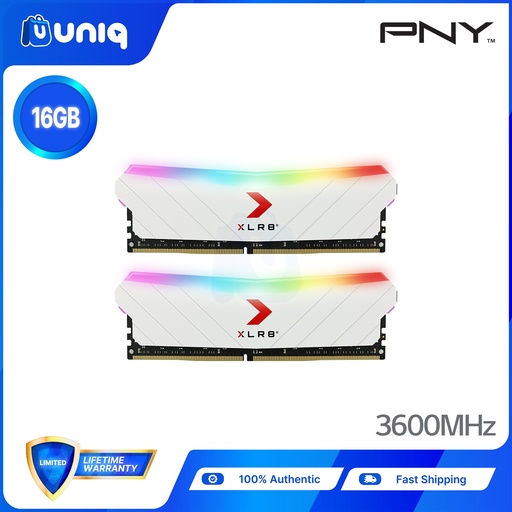 [MEM-25White] SALE!!! PNY XLR8 Gaming EPIC-X RGB DDR4 3600MHz 16GB WHITE (2x8GB) Desktop Memory Kit (MD16GK2D4360016XRGBW)
