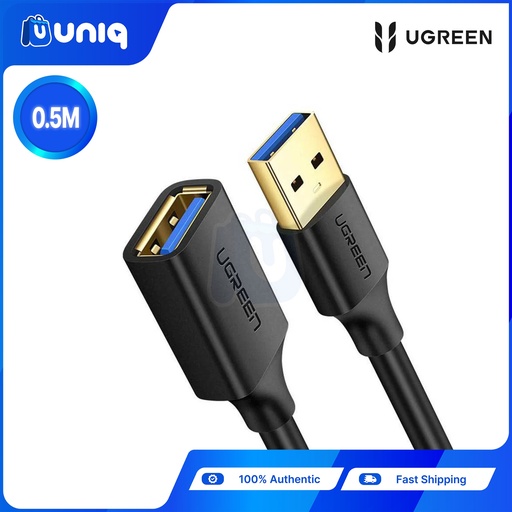 [UGREEN-30] UGREEN 30125 USB Extension Male Cable 0.5m (Black)
