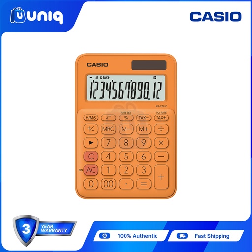 [Casio-025_Orange] Casio MS-20UC-RG (Orange) Mini Desk Type Calculator