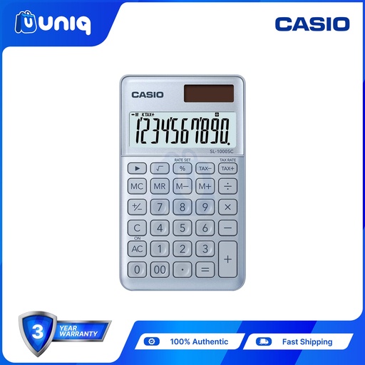 [Casio-029_Blue] Casio SL-1000SC-BU (Blue) Stylish Calculator