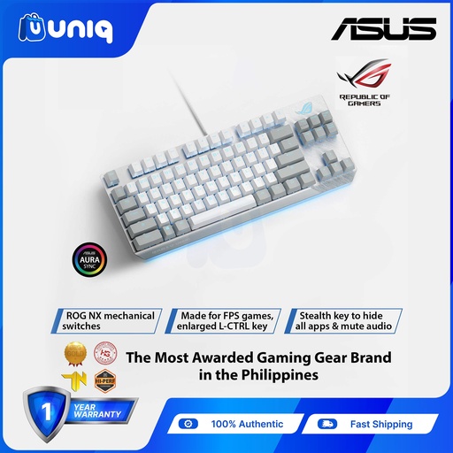[ASUS Moonlight-04Red] ROG Strix Scope NX TKL Moonlight White Wired Mechanical RGB Gaming Keyboard (Red Switch)