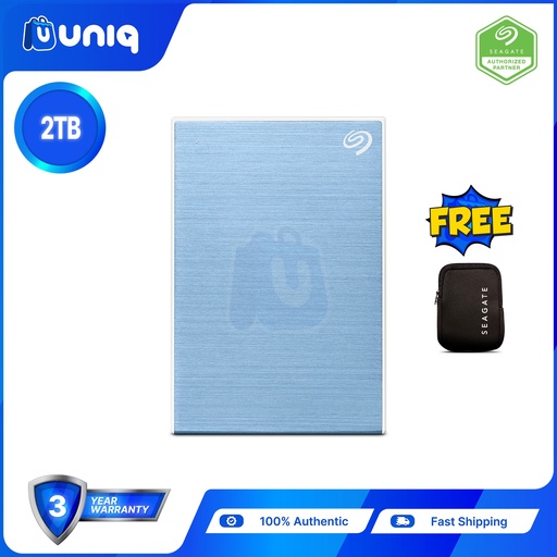[Ext HDD-36B_Blue] SALE!!! Seagate One Touch 2TB (Light Blue) Portable Hard Drive (STKY2000402) with FREE Seagate Pouch