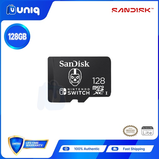 [Memory Card-32B_FORNITE] Sandisk Fortnite Edition 128GB Micro SDXC Memory Card for Nintendo Switch (SDSQXAO-128G-GN6ZG)