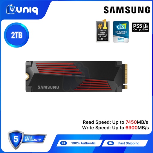 [SSD-69_2TB_heatsink] Samsung 990 PRO with Heatsink 2TB PCIe 4.0 NVMe Internal SSD (MZ-V9P2T0CW)